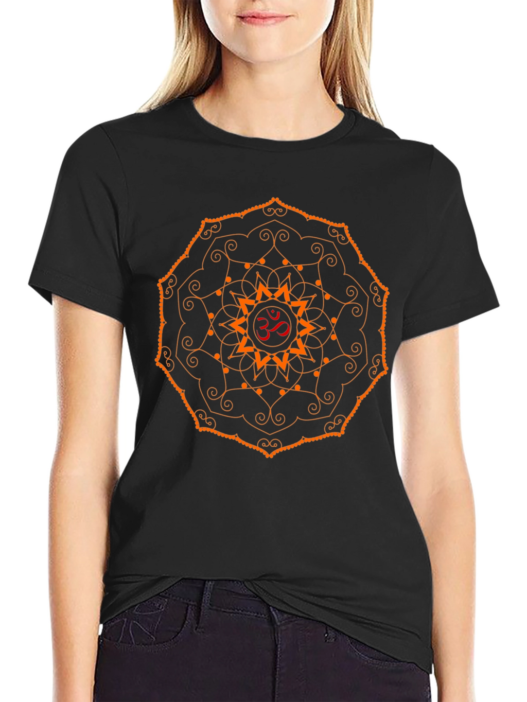 Om Mandala Graphic Black T-Shirt - Yoga Meditation Tee