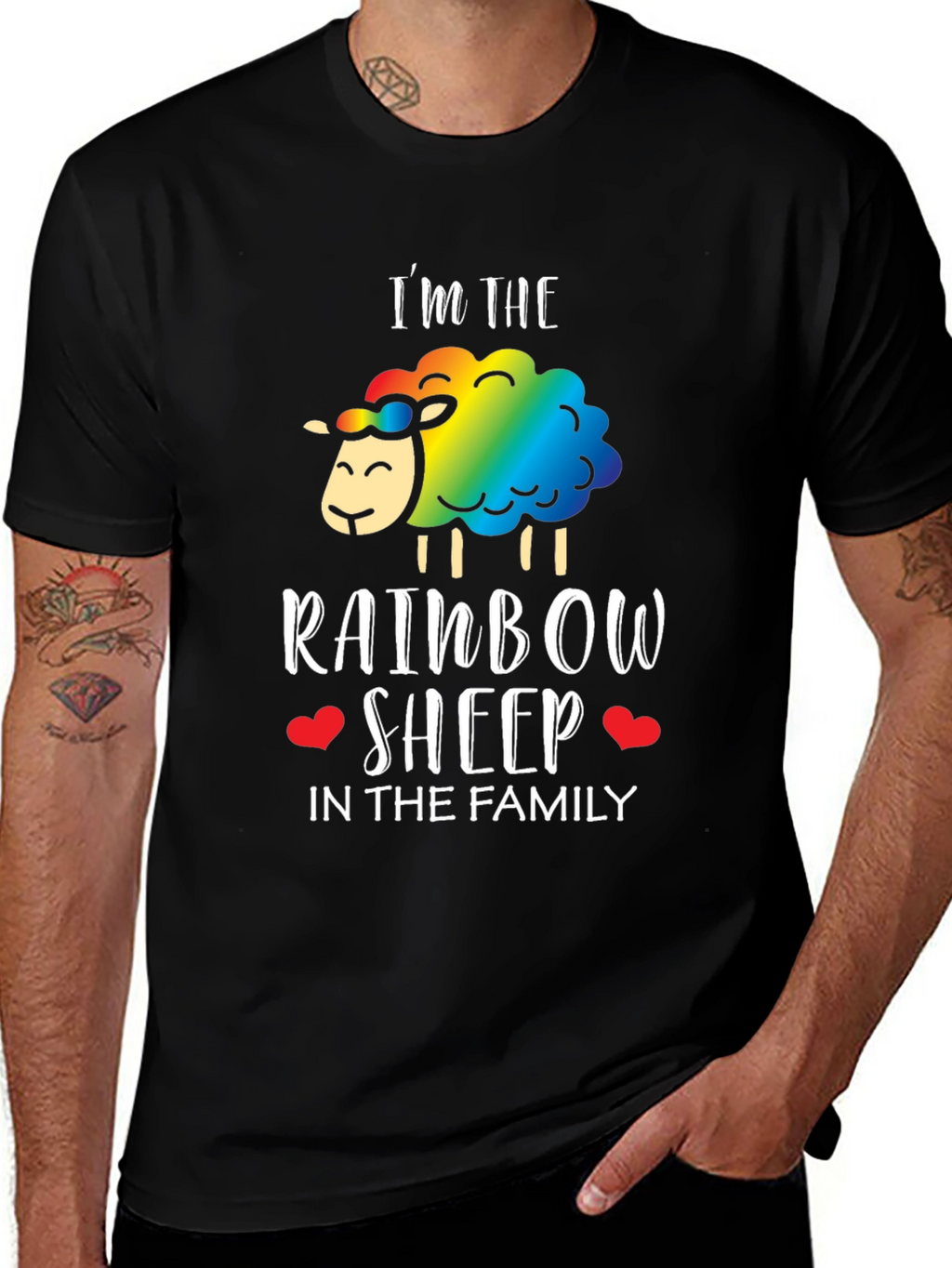 Rainbow Sheep Family T-Shirt - Pride LGBTQ+ Tee