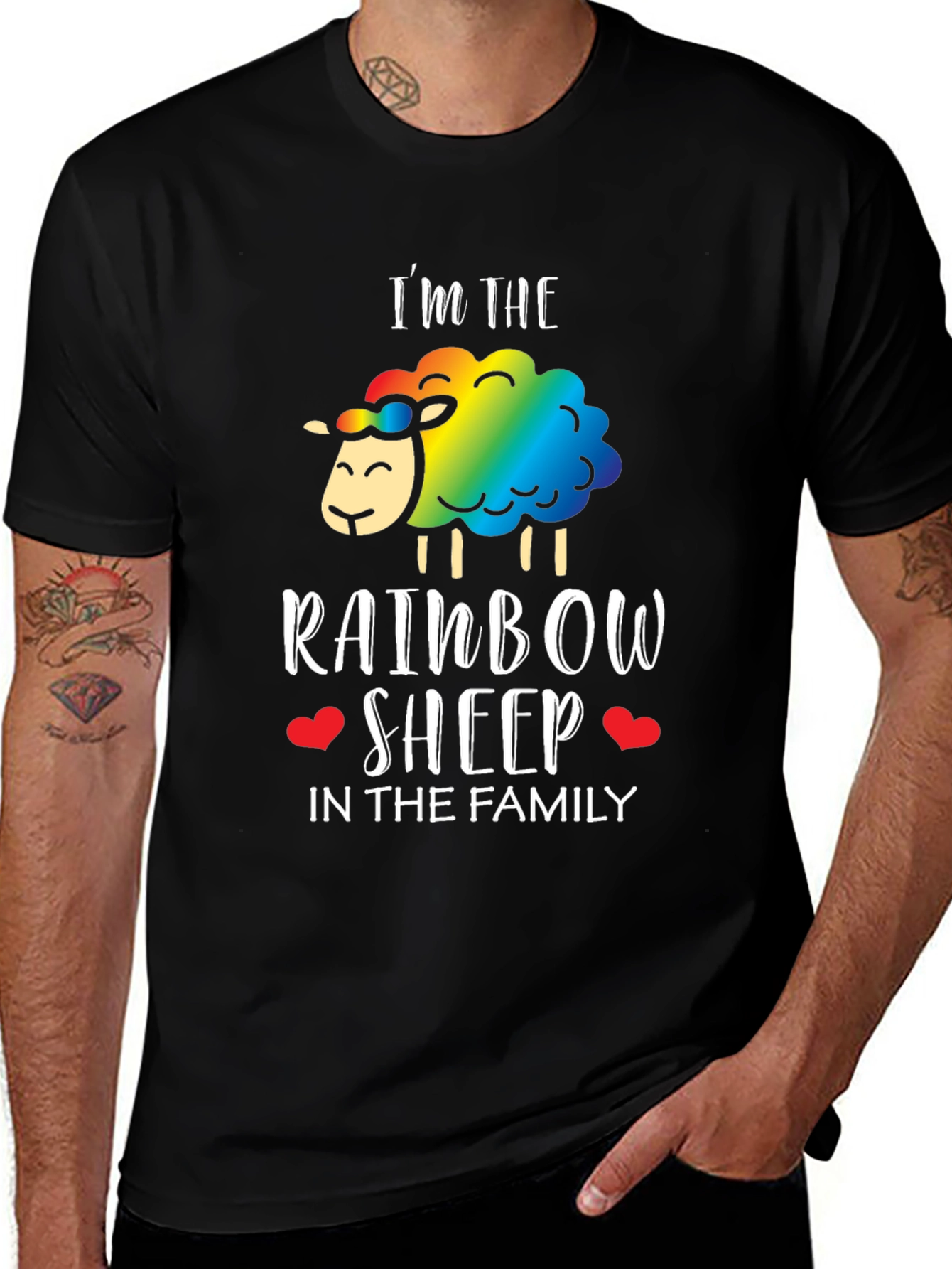 Rainbow Sheep Family T-Shirt - Pride LGBTQ+ Tee