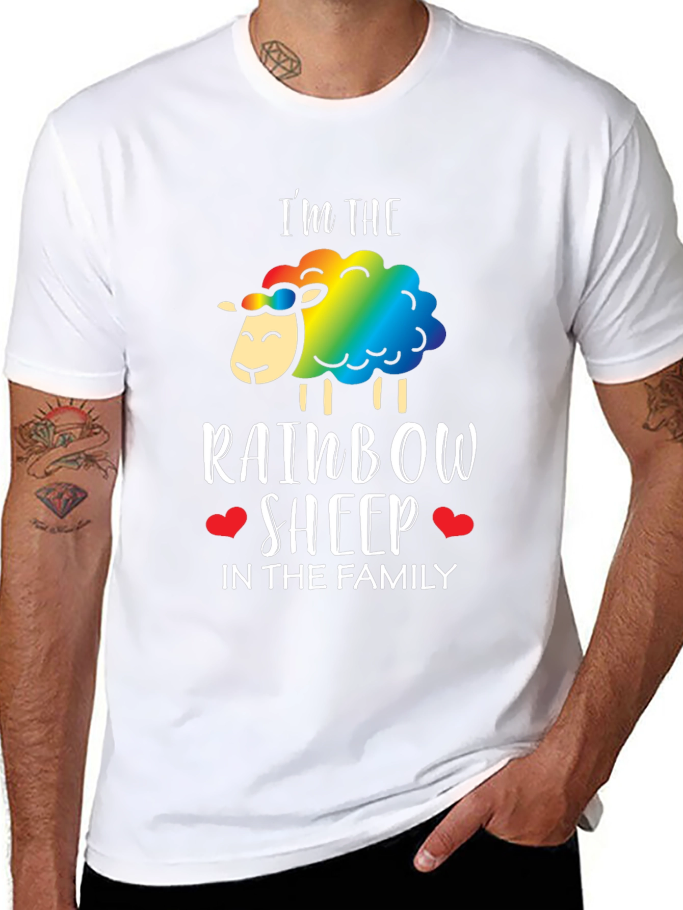 Rainbow Sheep Family T-Shirt - Pride LGBTQ+ Tee