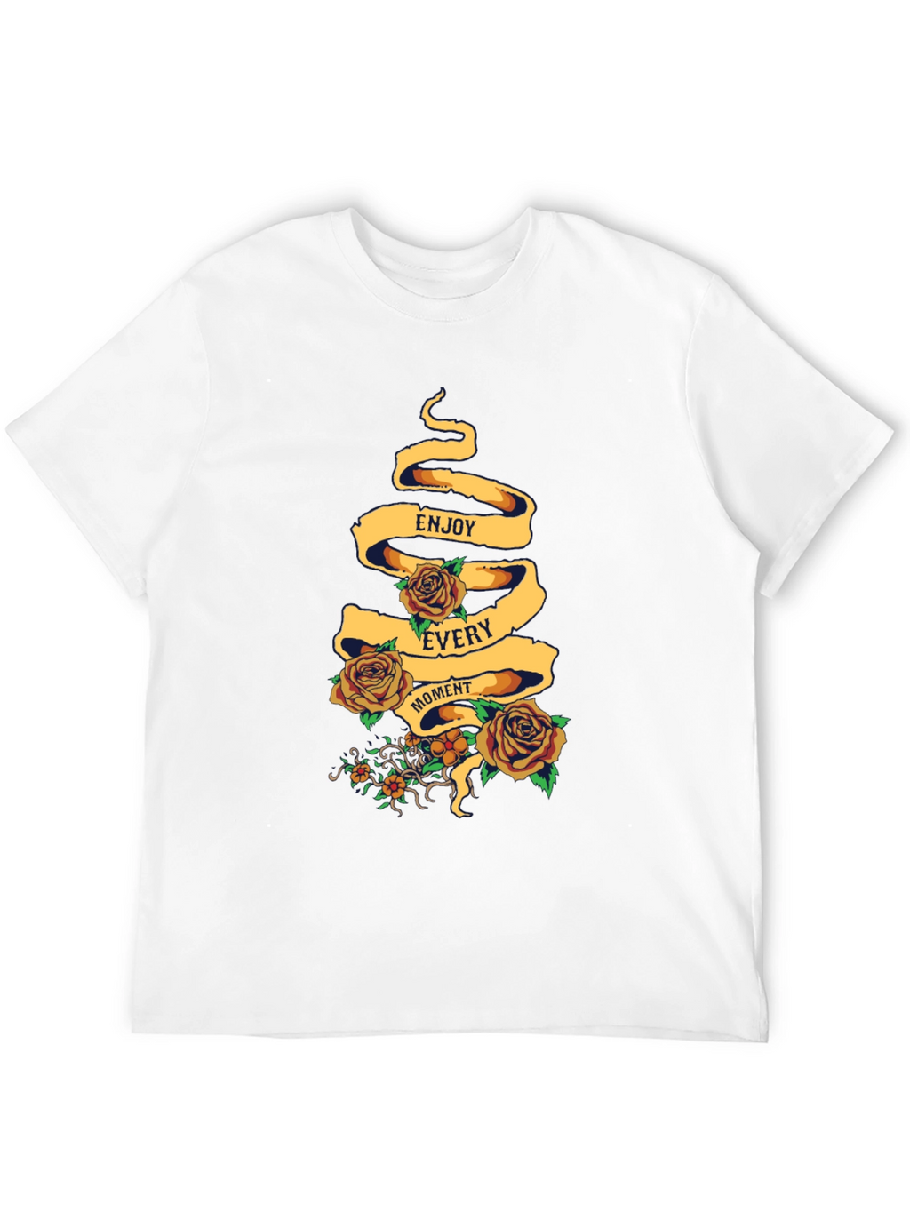 Enjoy Every Moment Floral Graphic Tee - Black