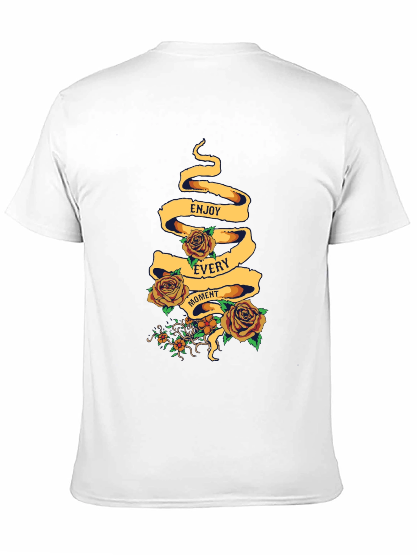 Enjoy Every Moment Floral Graphic Tee - Black