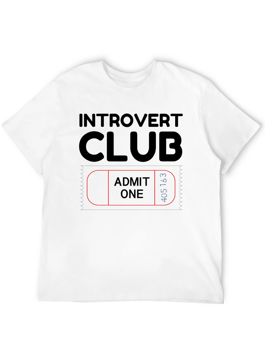 Introvert Club Admit One Black Graphic Tee