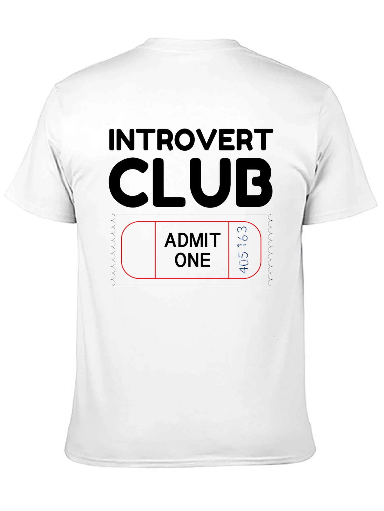 Introvert Club Admit One Black Graphic Tee