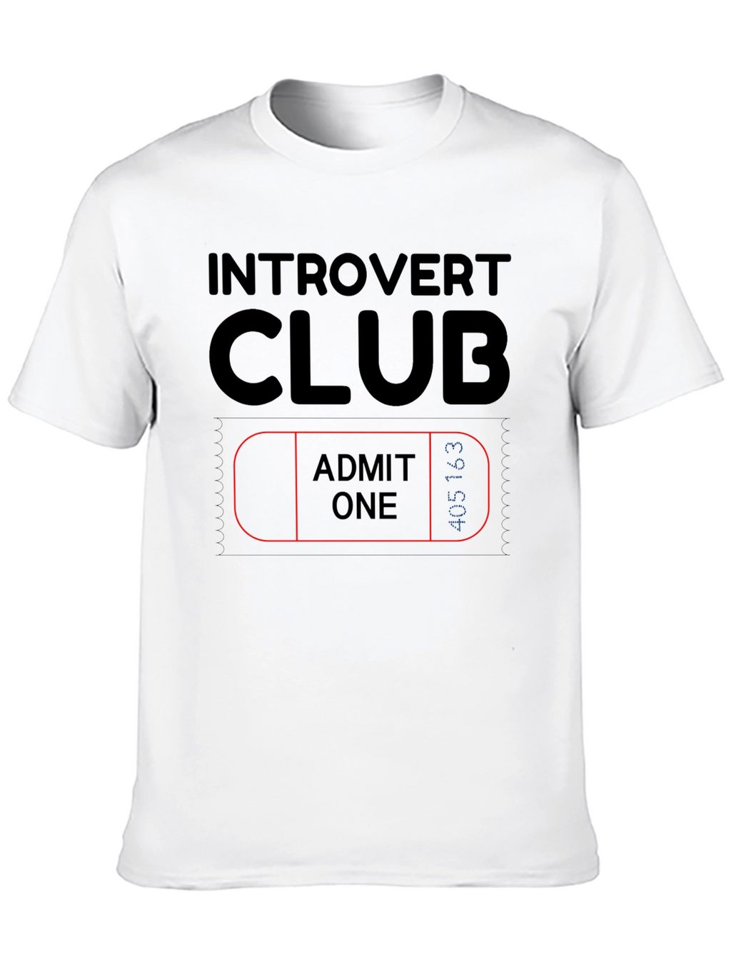 Introvert Club Admit One Black Graphic Tee