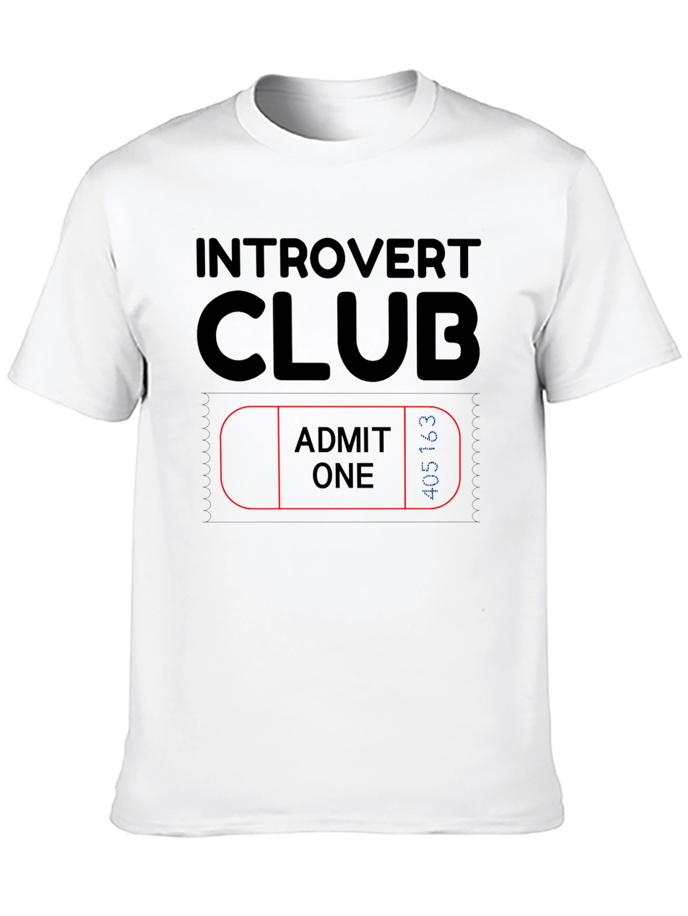 Introvert Club Admit One Black Graphic Tee