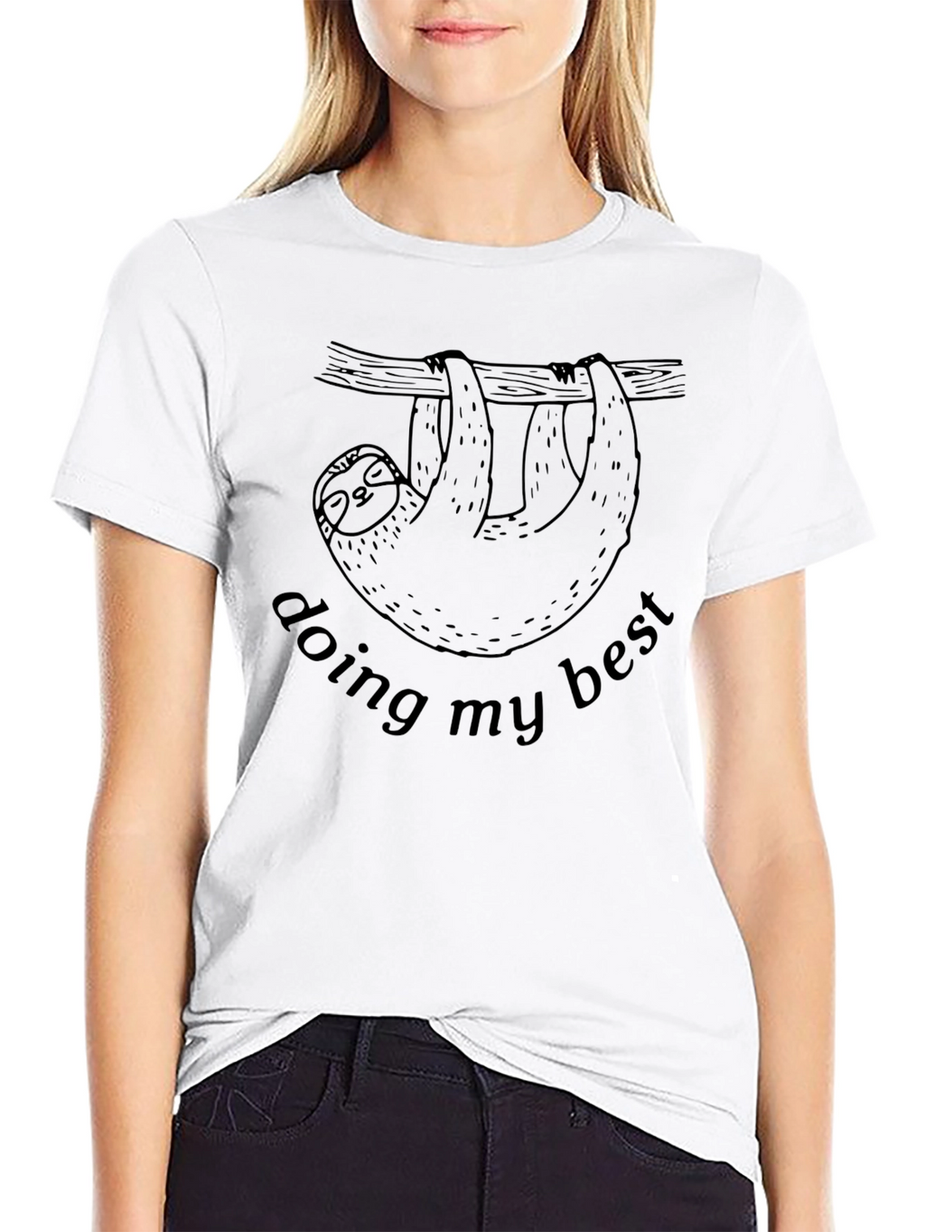 Doing My Best Sloth Graphic Tee - Black