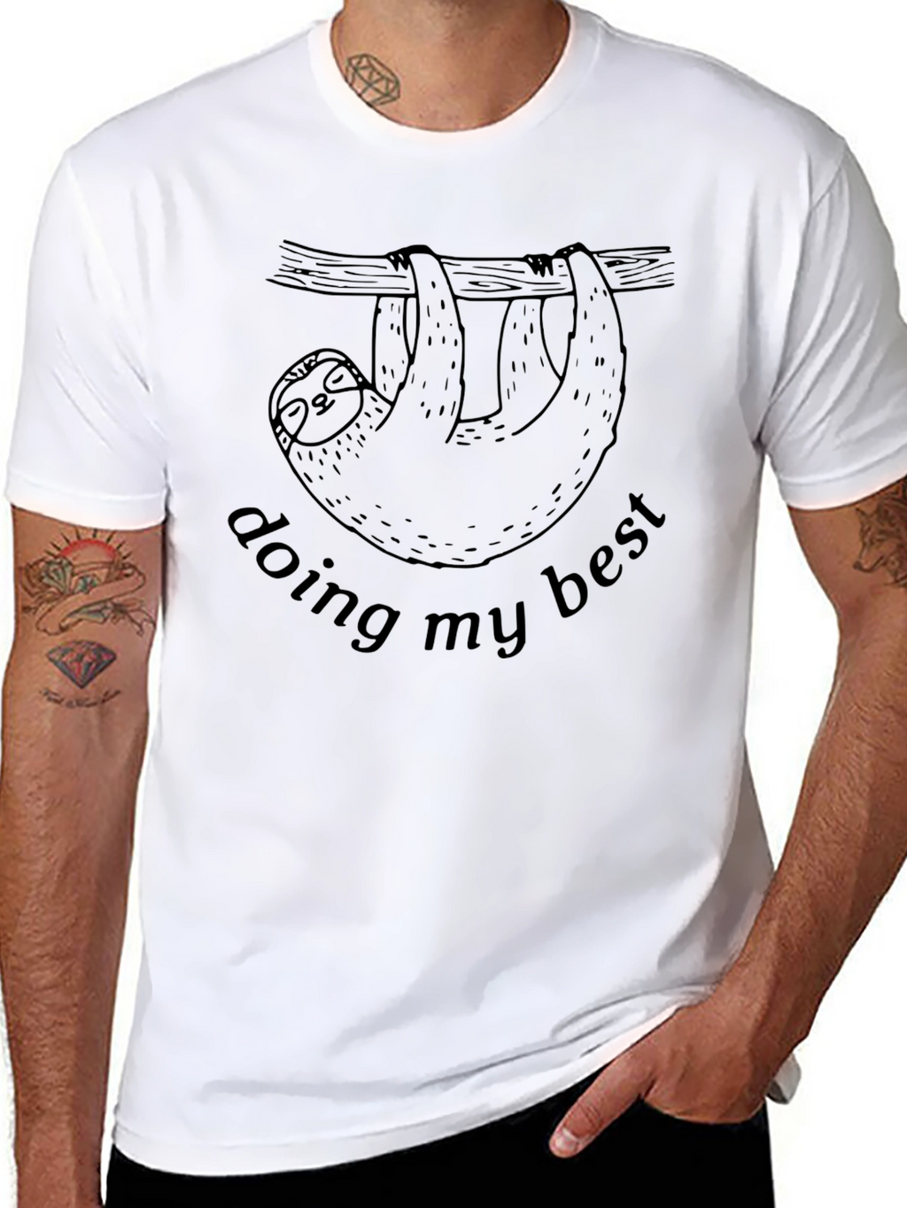 Doing My Best Sloth Graphic Tee - Black