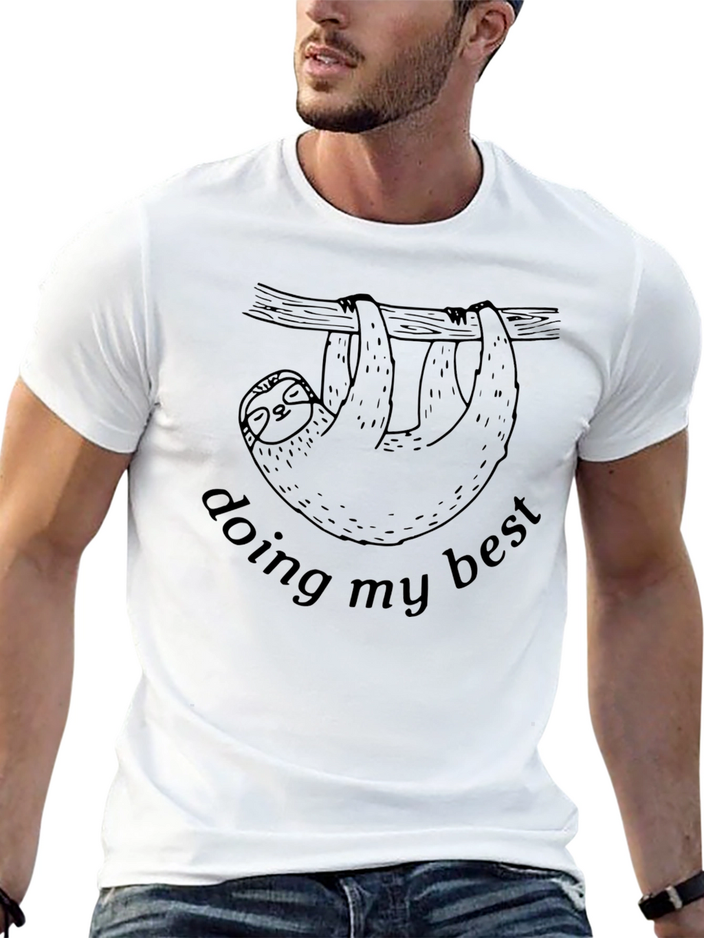 Doing My Best Sloth Graphic Tee - Black