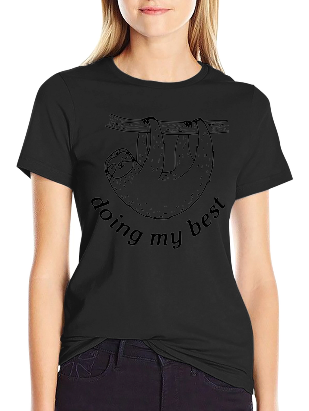 Doing My Best Sloth Graphic Tee - Black