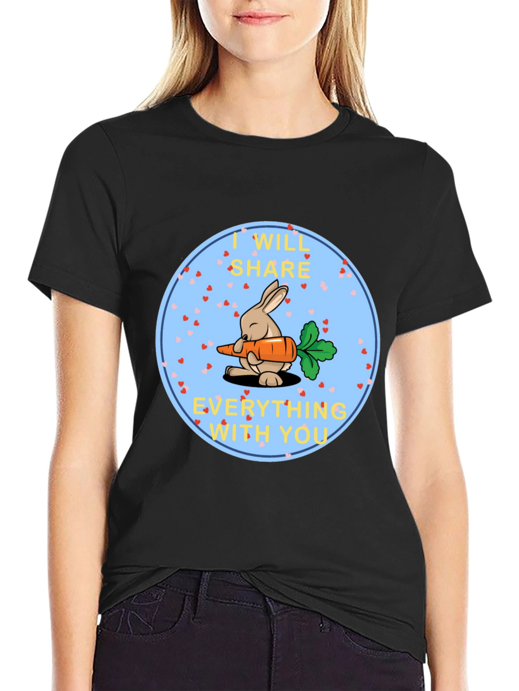 Cute Bunny Share Carrot T-Shirt