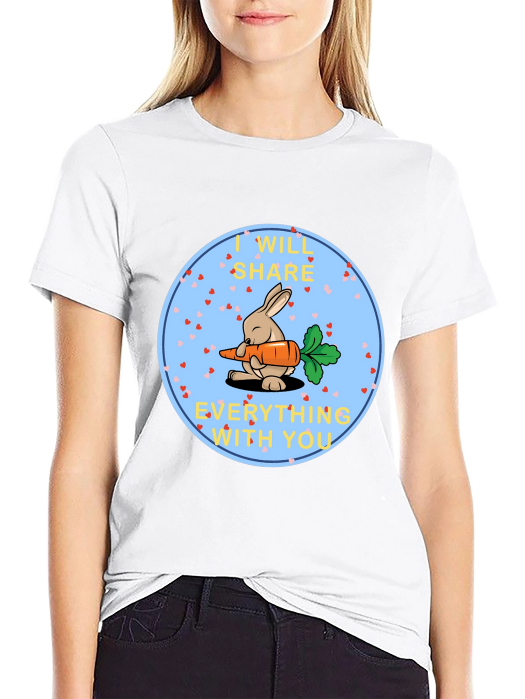 Cute Bunny Share Carrot T-Shirt