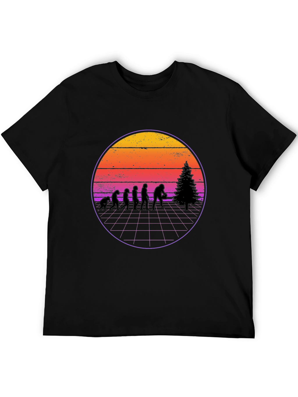 Retro Bigfoot Evolution Christmas T-Shirt