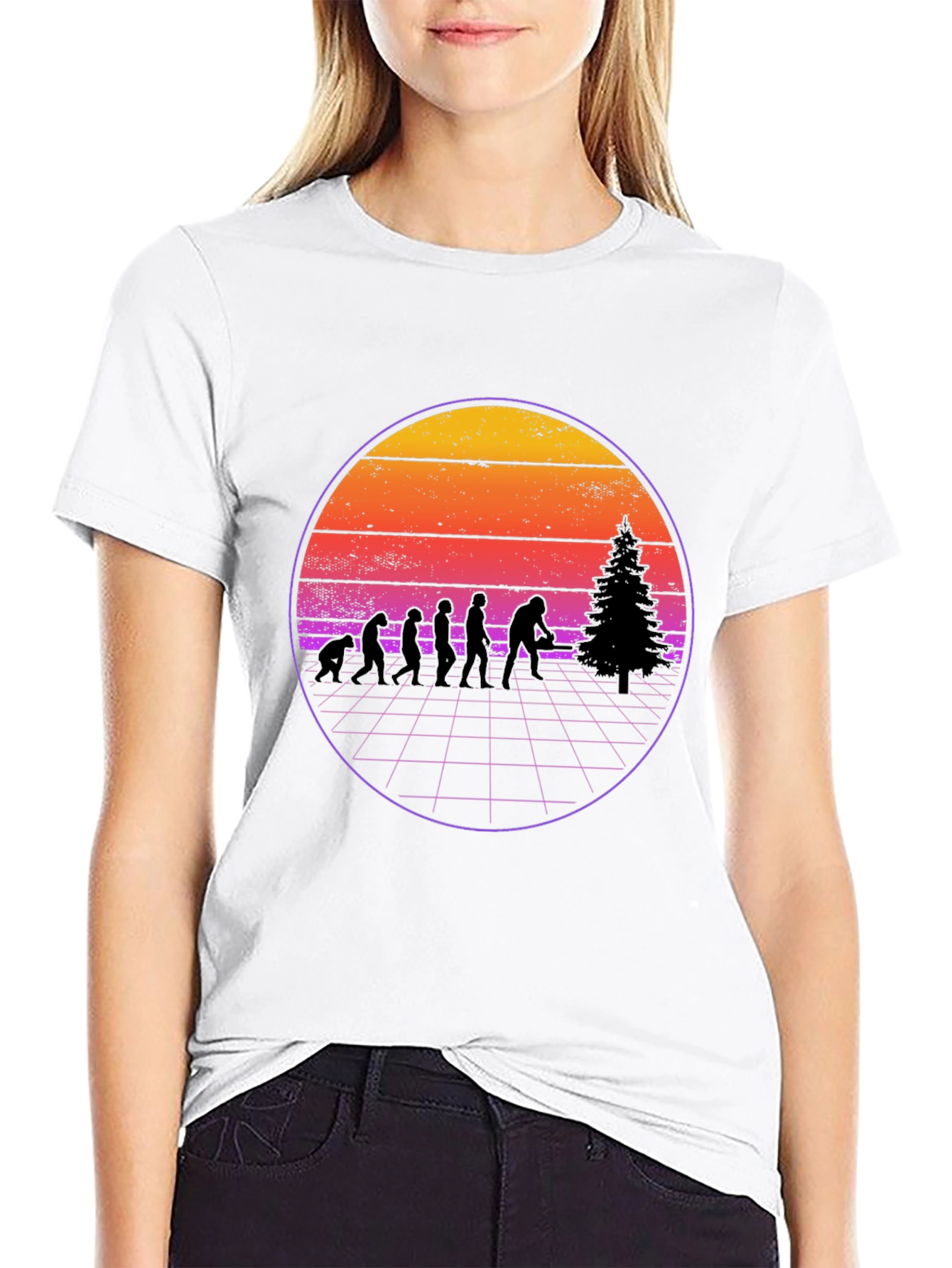 Retro Bigfoot Evolution Christmas T-Shirt
