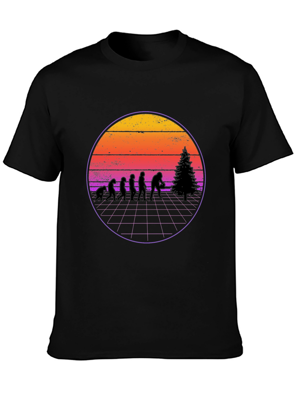 Retro Bigfoot Evolution Christmas T-Shirt