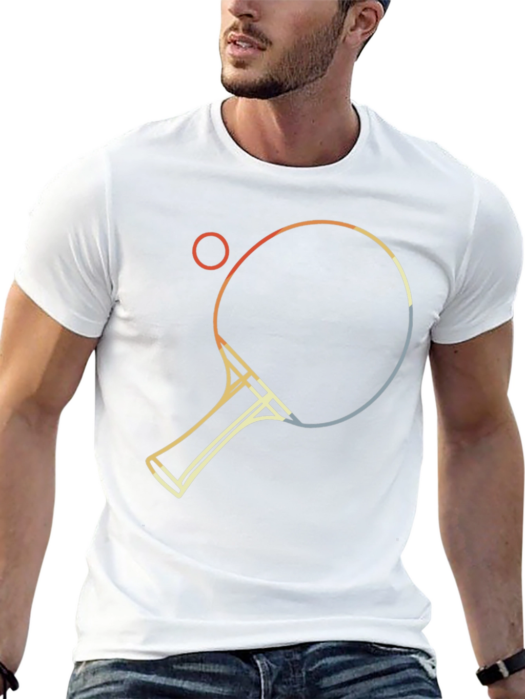 Retro Table Tennis Graphic Tee - Black