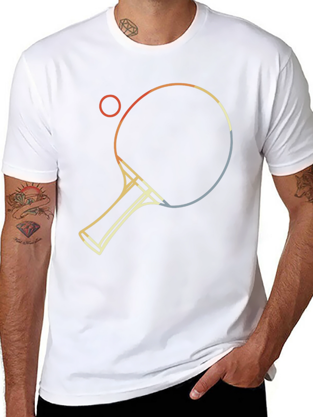 Retro Table Tennis Graphic Tee - Black
