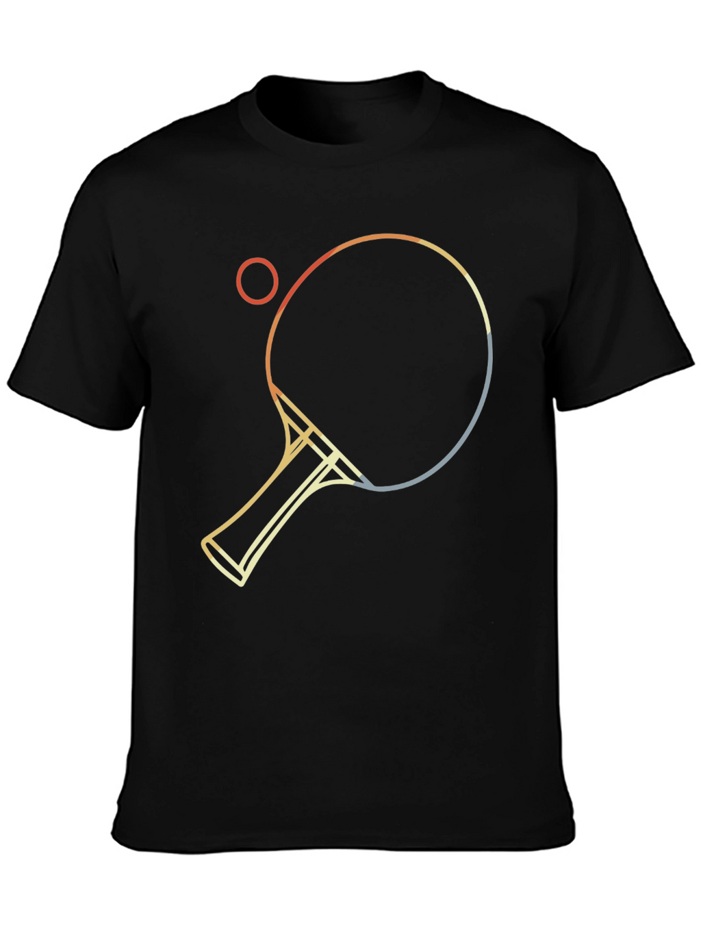 Retro Table Tennis Graphic Tee - Black