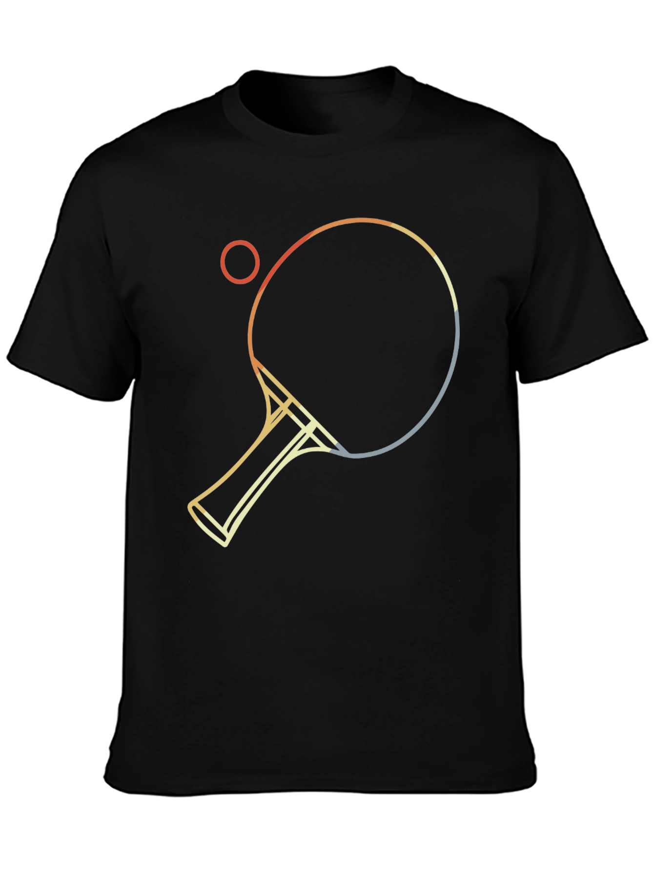 Retro Table Tennis Graphic Tee - Black