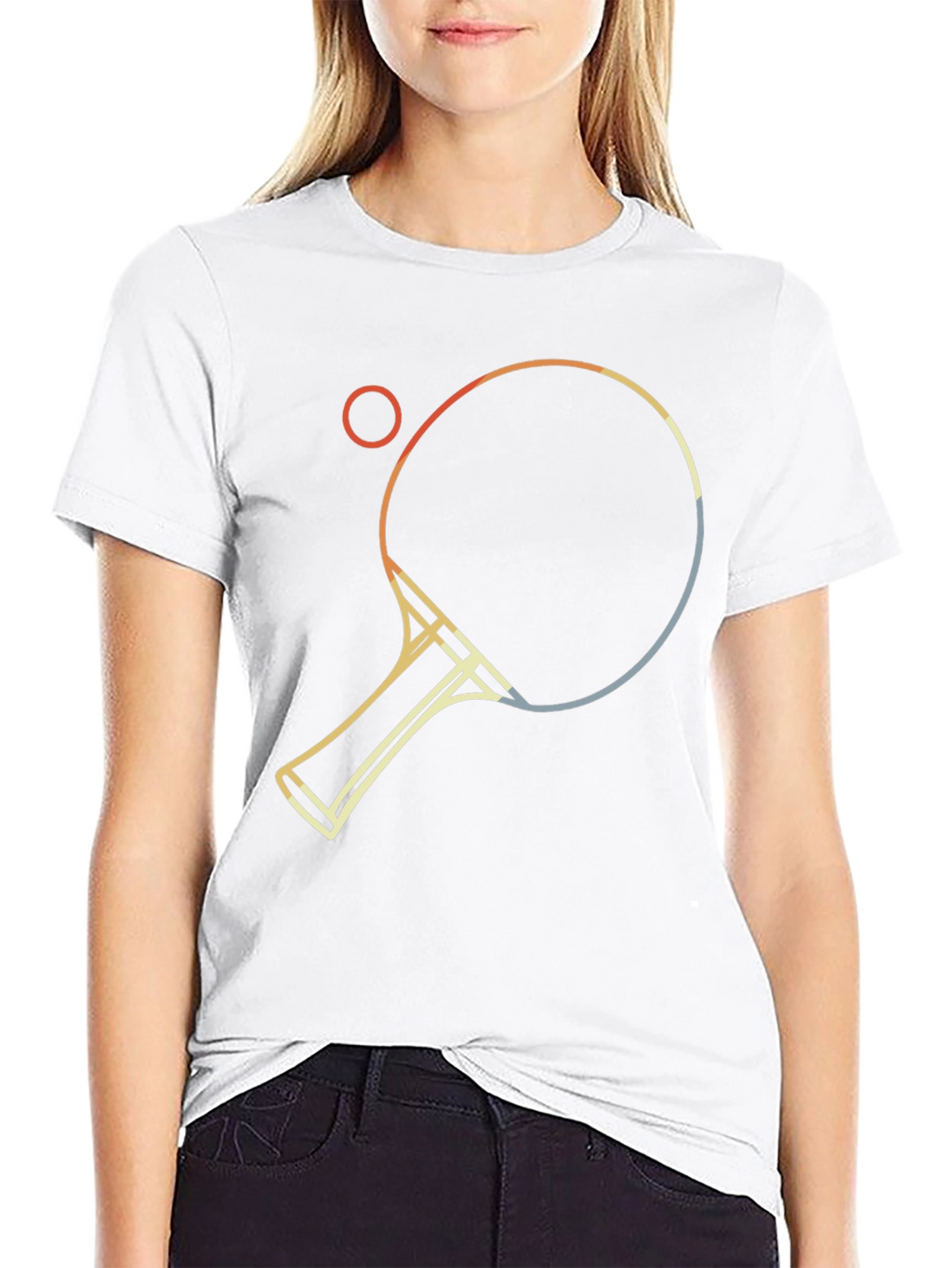 Retro Table Tennis Graphic Tee - Black