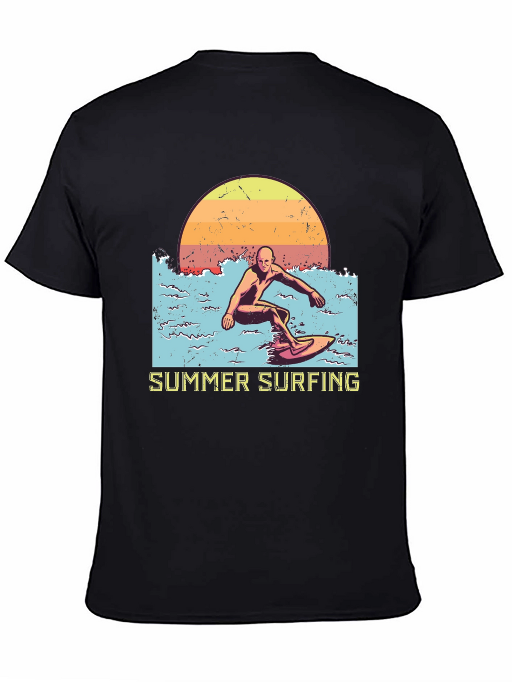 Summer Surfing Graphic Tee - Black