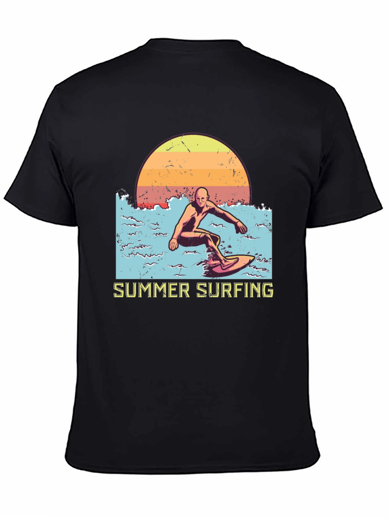 Summer Surfing Graphic Tee - Black