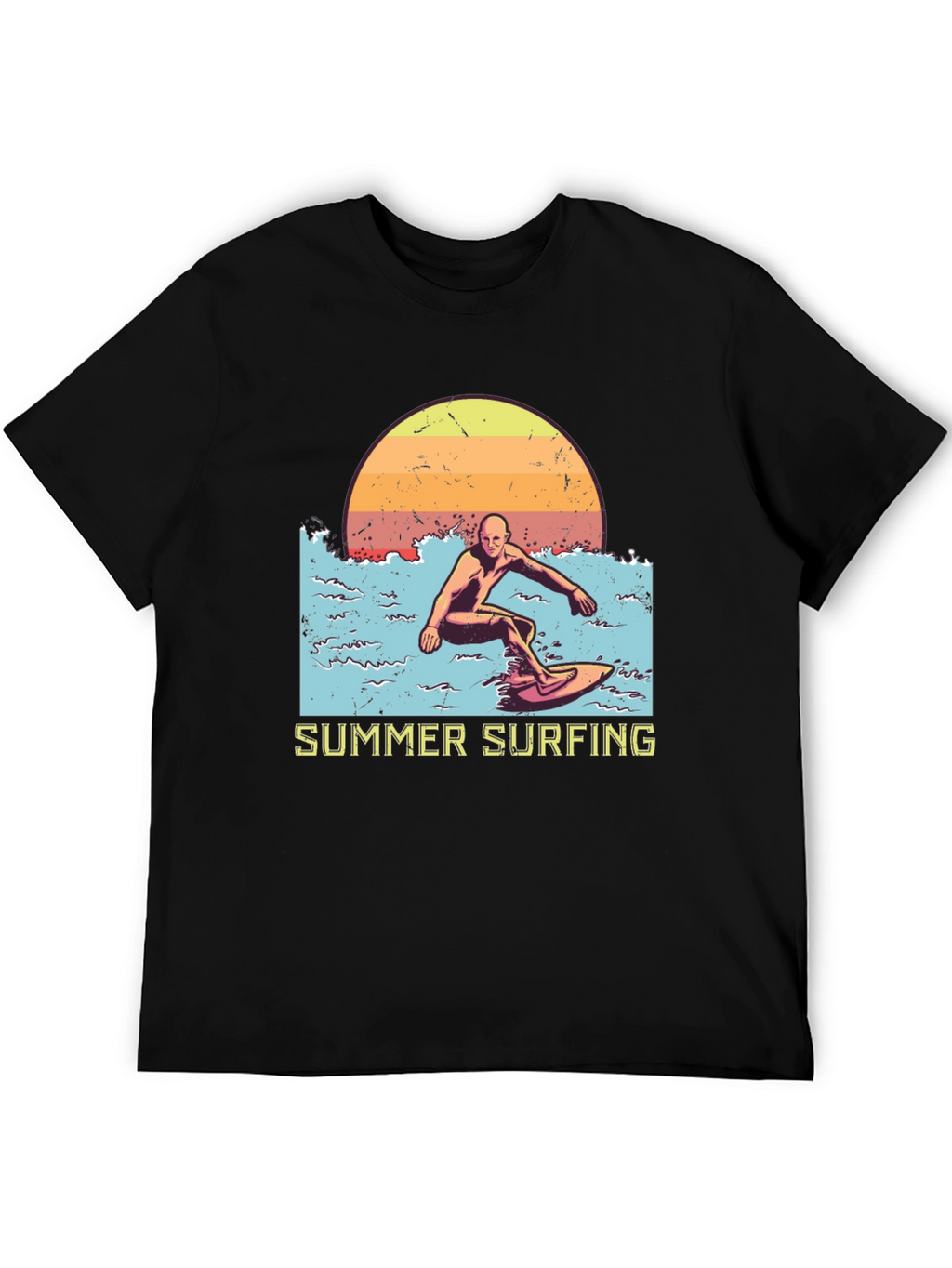 Summer Surfing Graphic Tee - Black