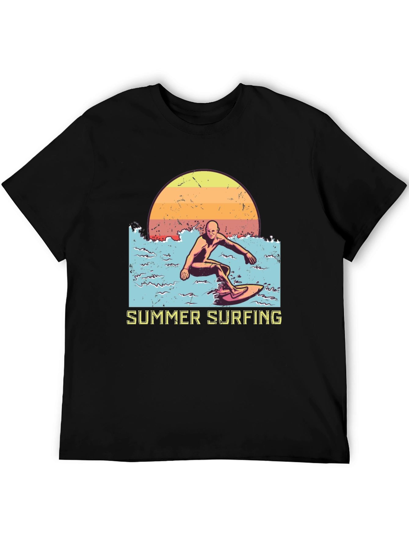 Summer Surfing Graphic Tee - Black