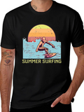 Summer Surfing Graphic Tee - Black