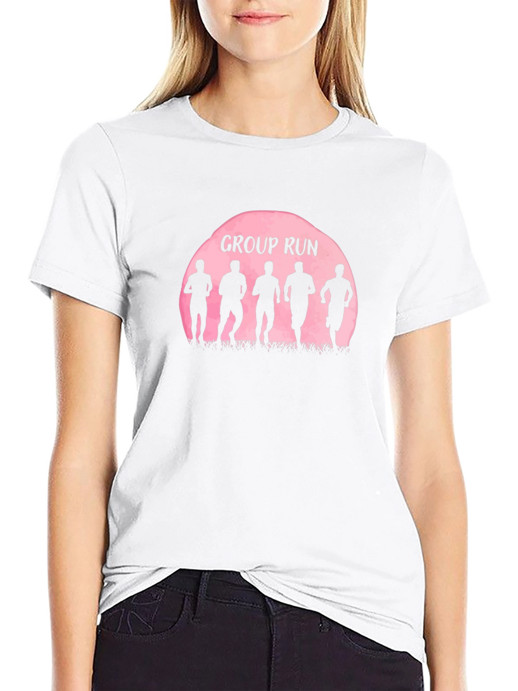 Group Run Silhouette Graphic Tee - Sporty Casual