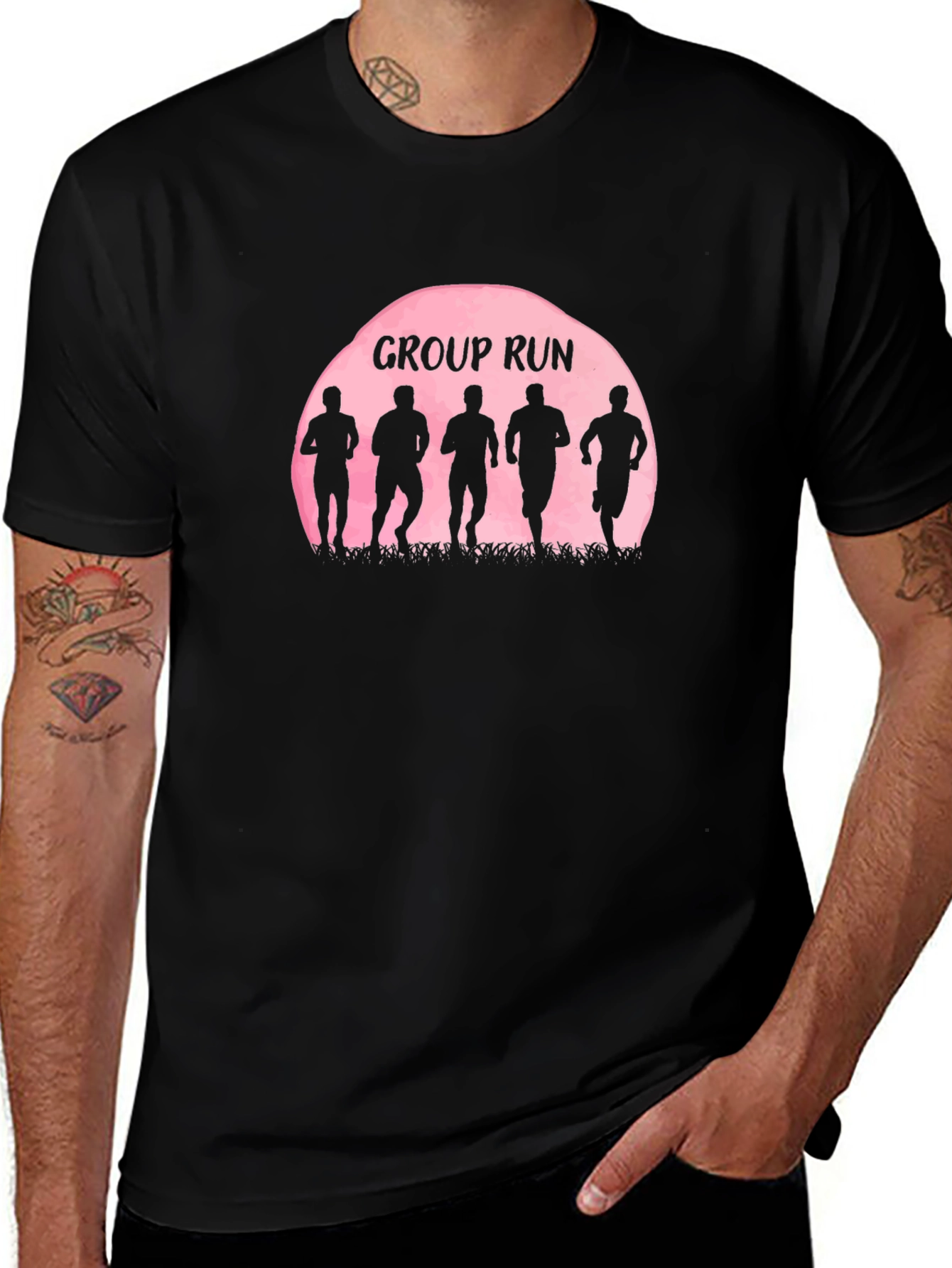 Group Run Silhouette Graphic Tee - Sporty Casual