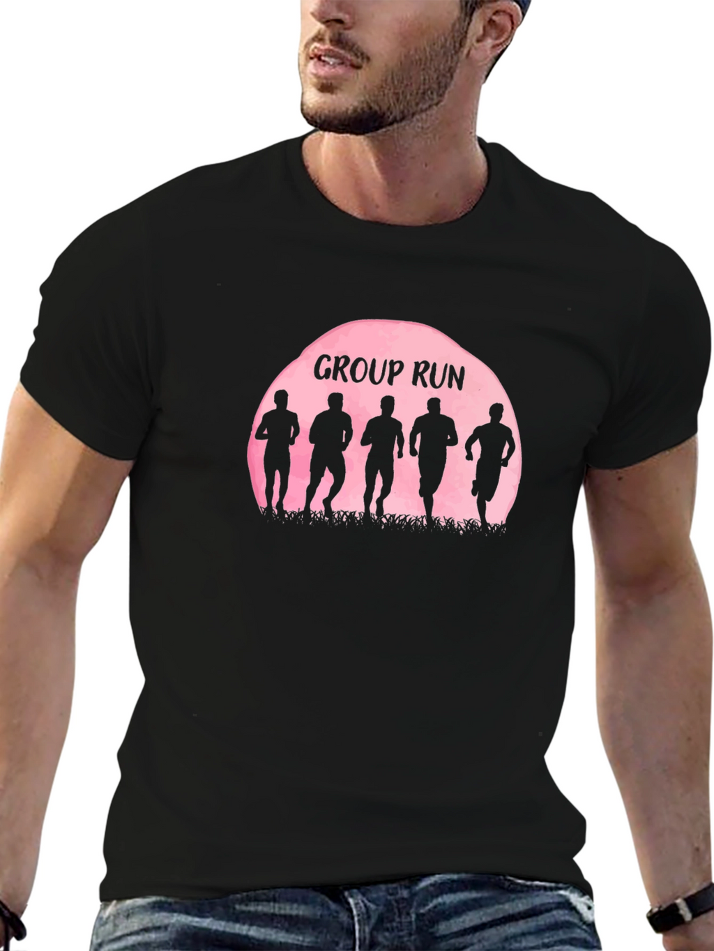 Group Run Silhouette Graphic Tee - Sporty Casual