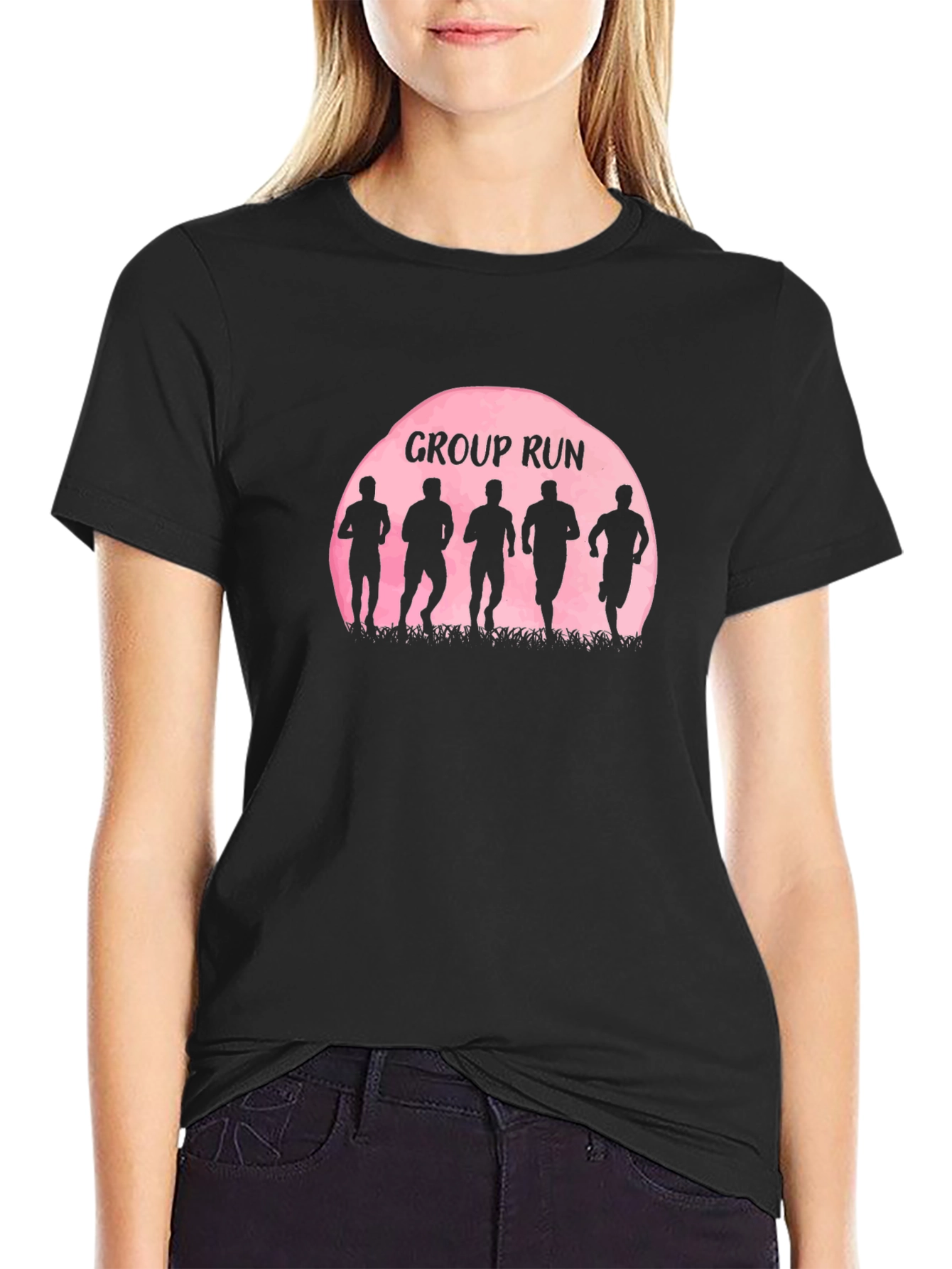Group Run Silhouette Graphic Tee - Sporty Casual