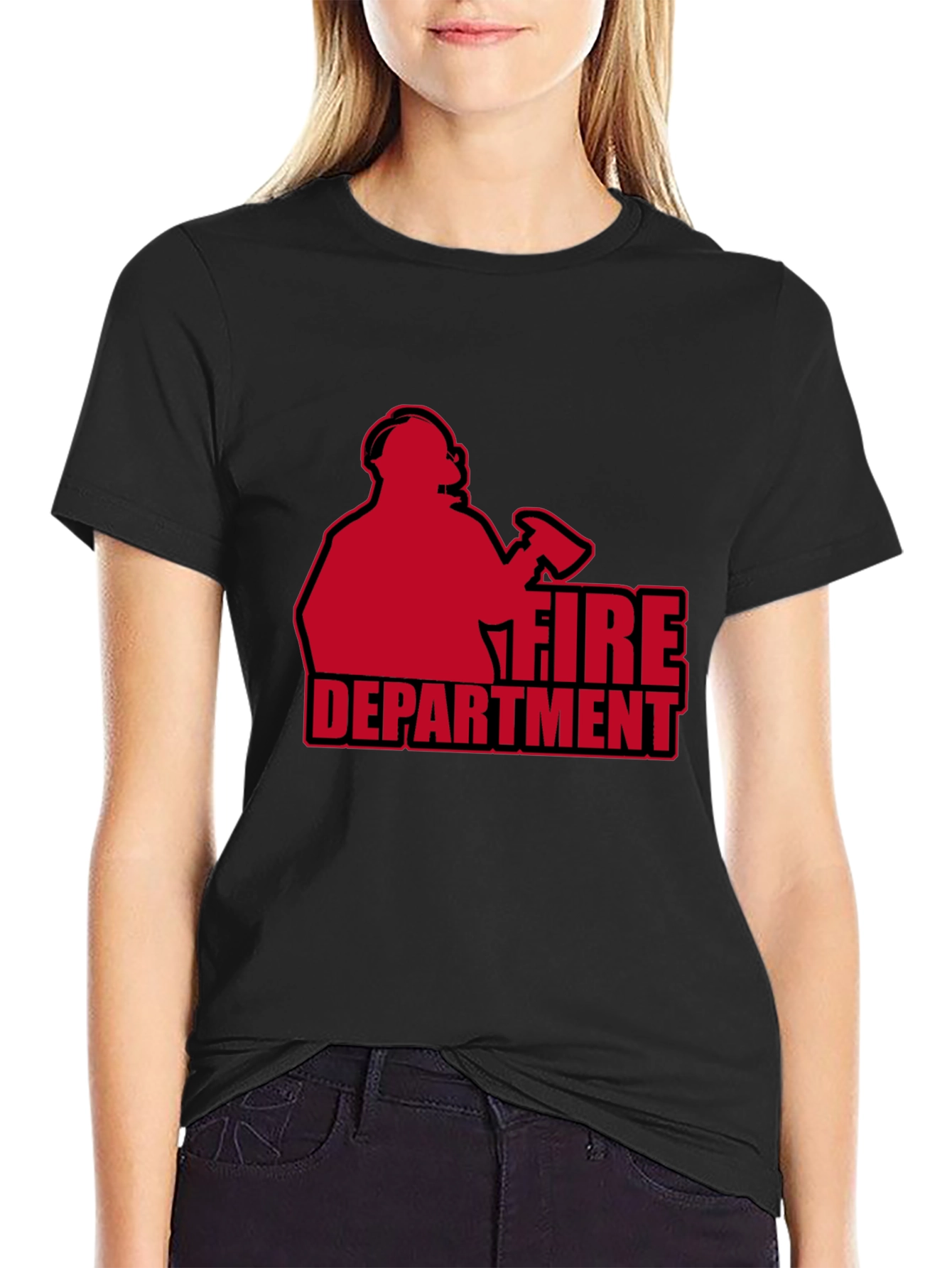 Fire Department T-Shirt - Black Graphic Tee