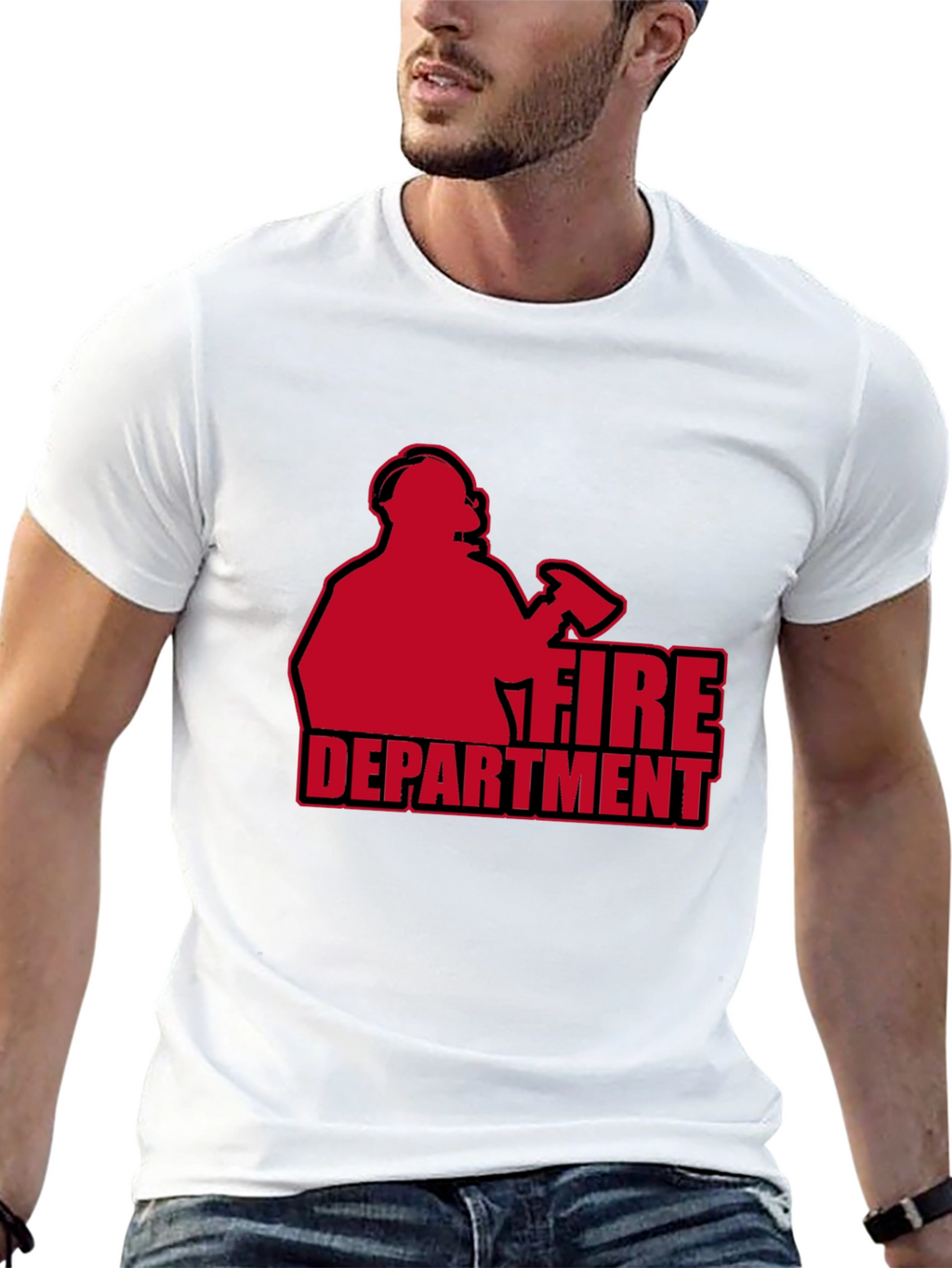 Fire Department T-Shirt - Black Graphic Tee