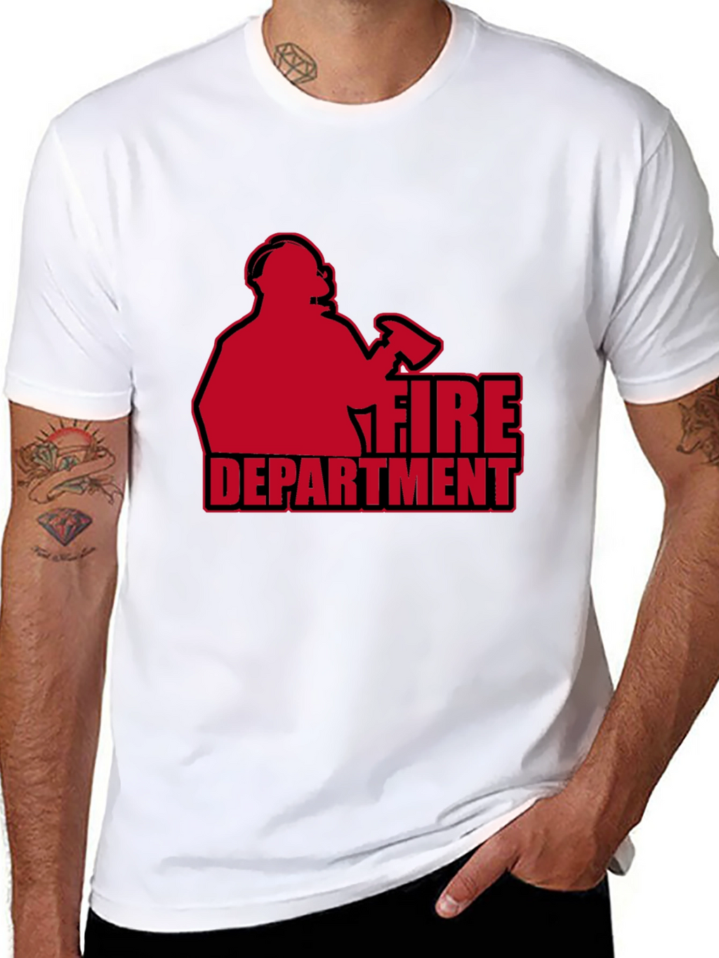 Fire Department T-Shirt - Black Graphic Tee