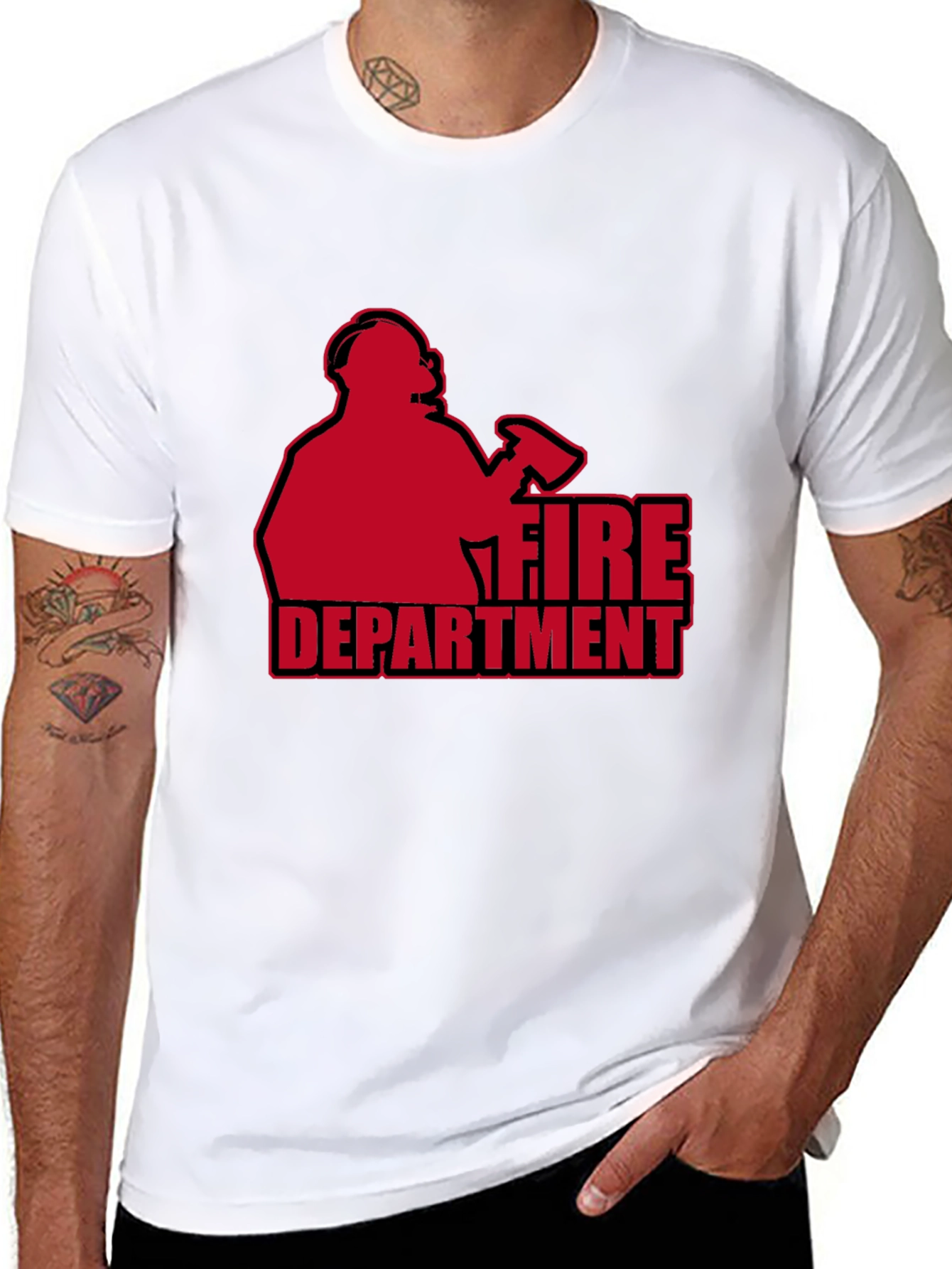 Fire Department T-Shirt - Black Graphic Tee