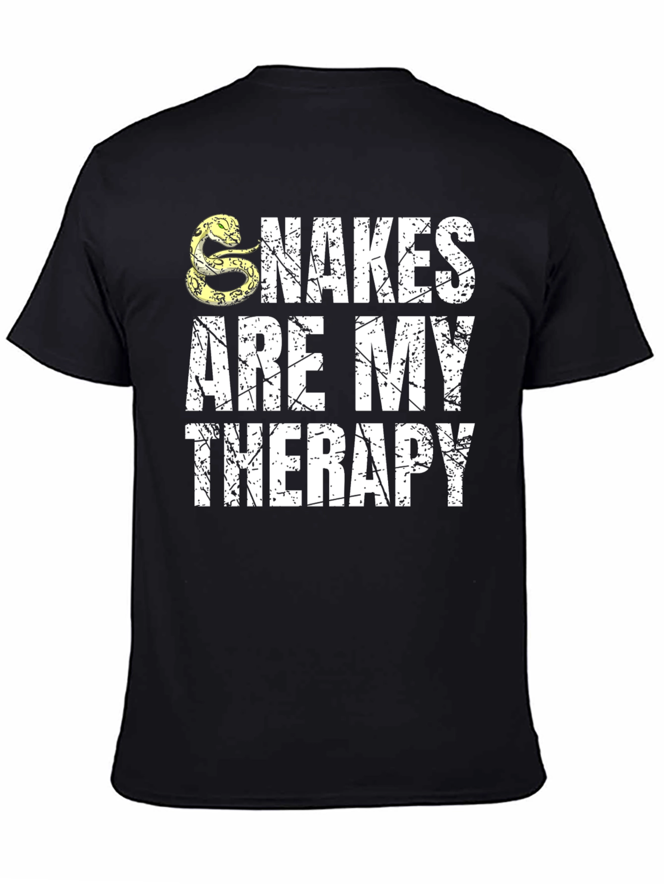 Snakes Are My Therapy Black T-Shirt