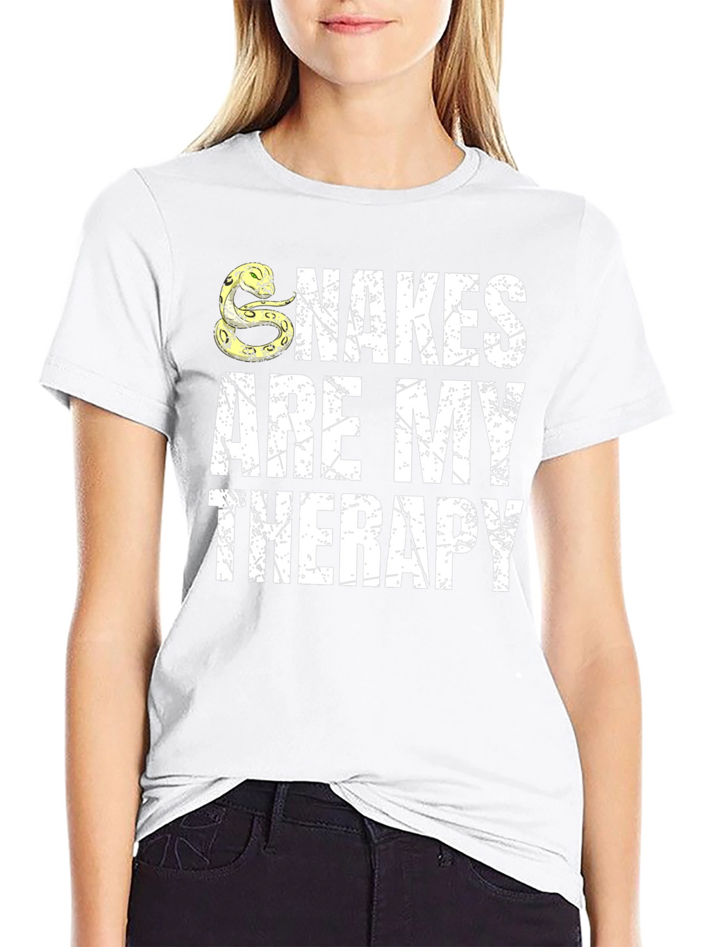 Snakes Are My Therapy Black T-Shirt