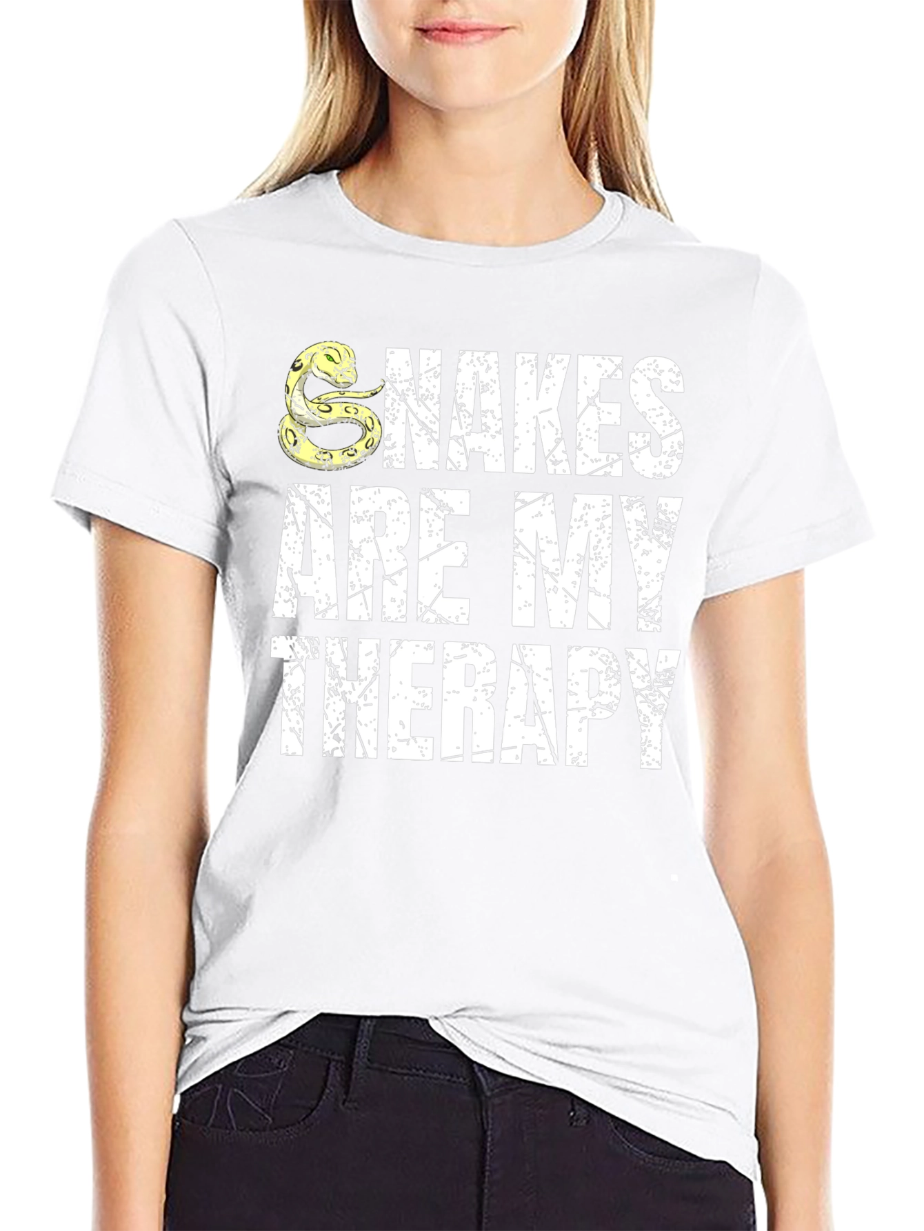 Snakes Are My Therapy Black T-Shirt