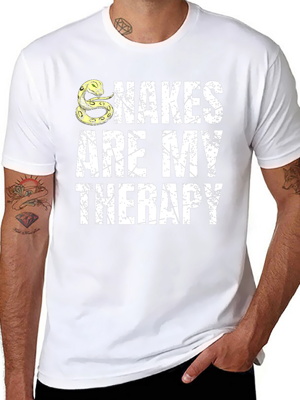 Snakes Are My Therapy Black T-Shirt