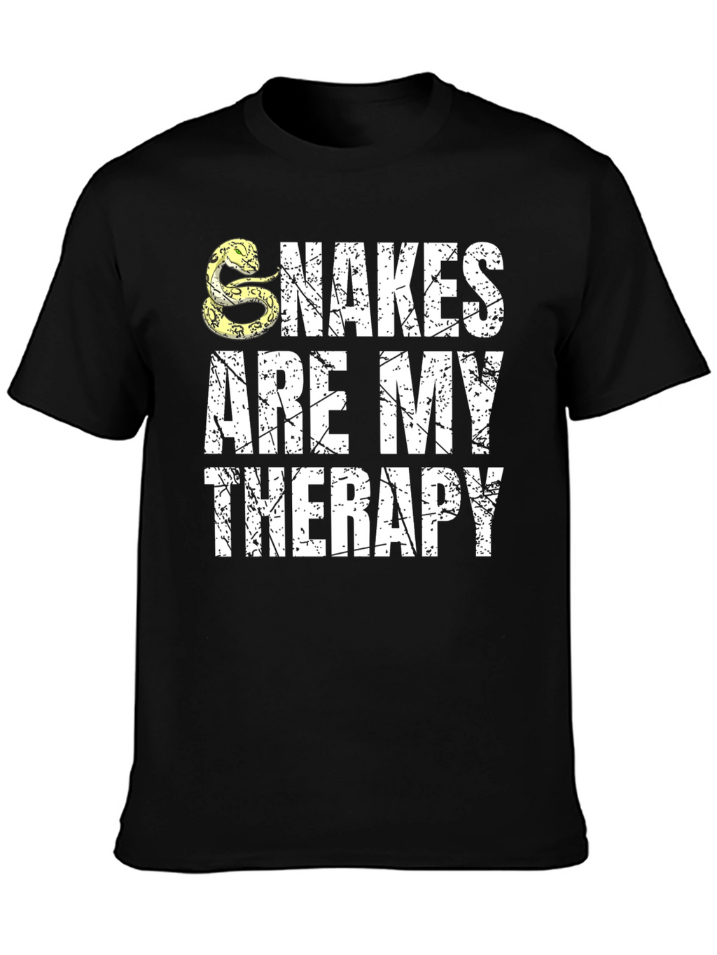 Snakes Are My Therapy Black T-Shirt