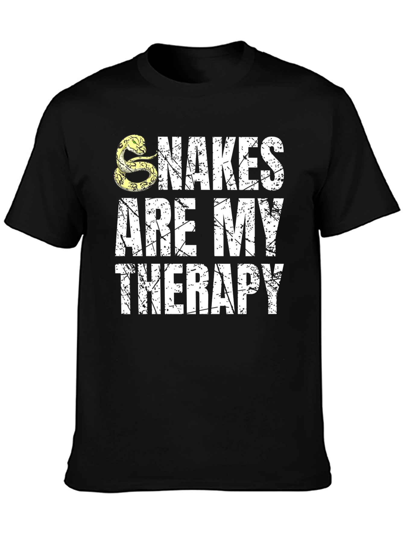 Snakes Are My Therapy Black T-Shirt