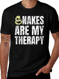 Snakes Are My Therapy Black T-Shirt