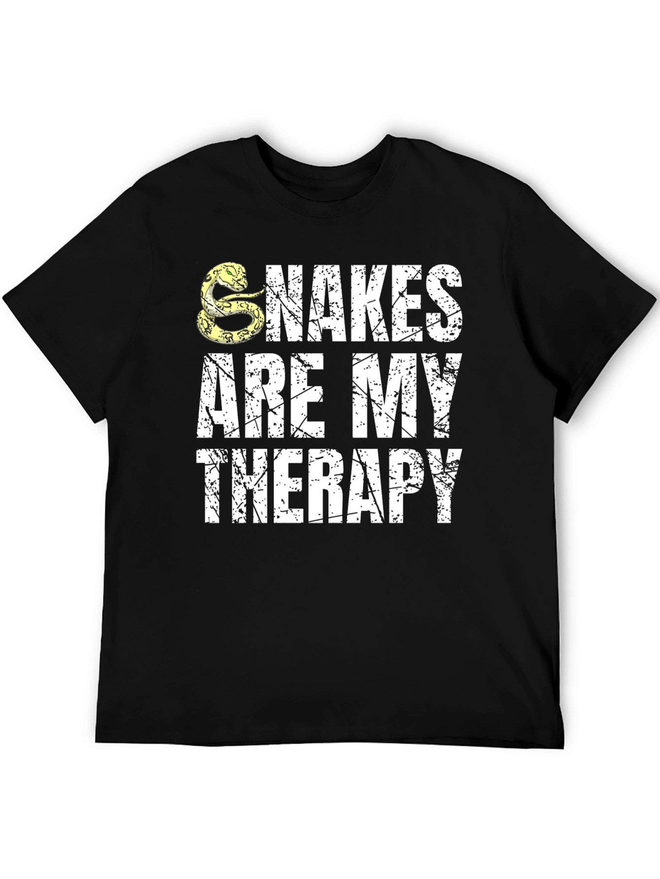 Snakes Are My Therapy Black T-Shirt