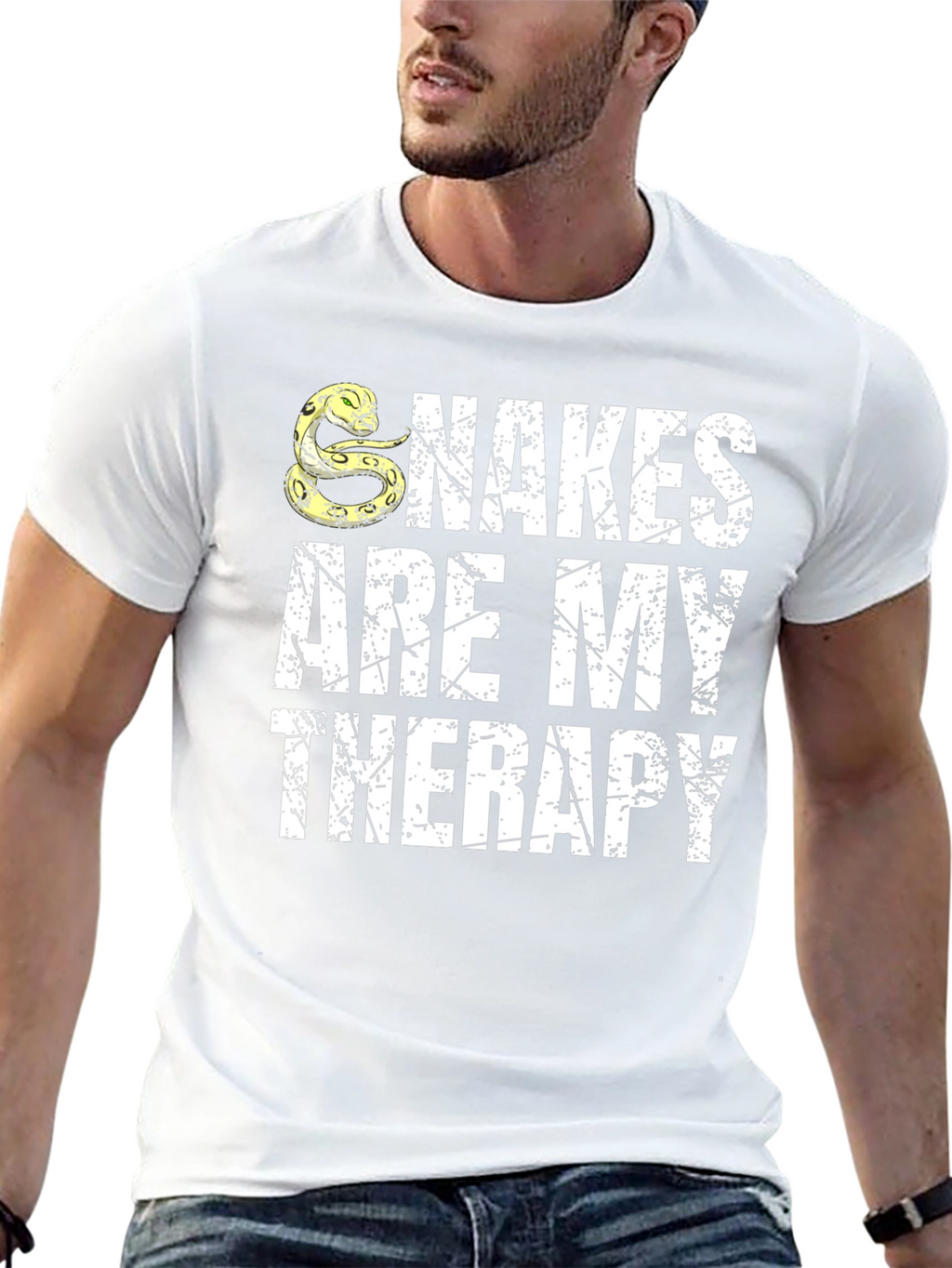 Snakes Are My Therapy Black T-Shirt