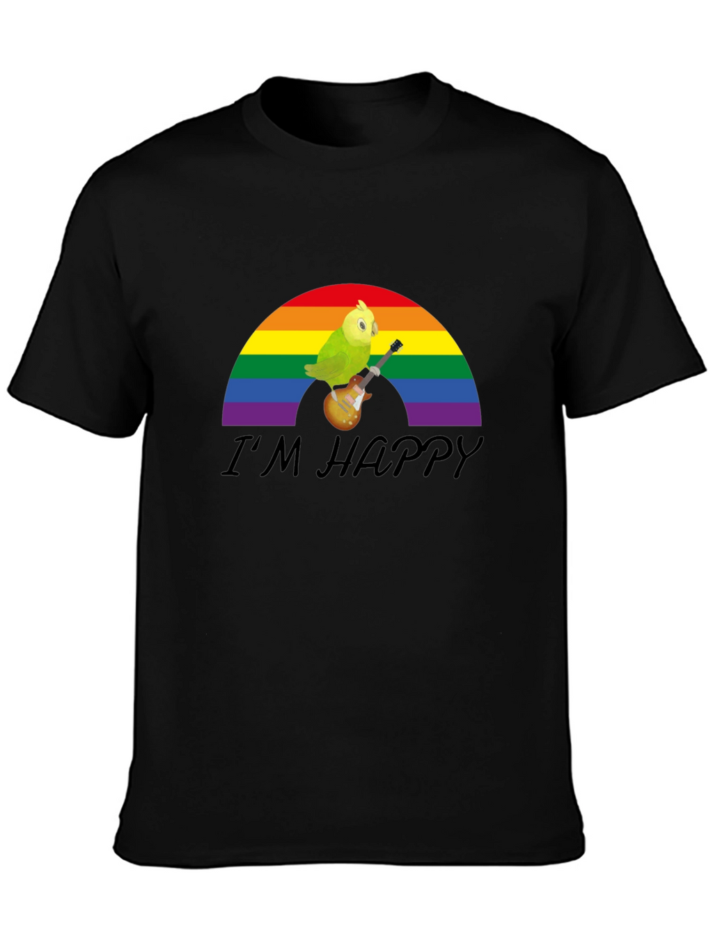 Im Happy Rainbow Parrot Guitar T-Shirt