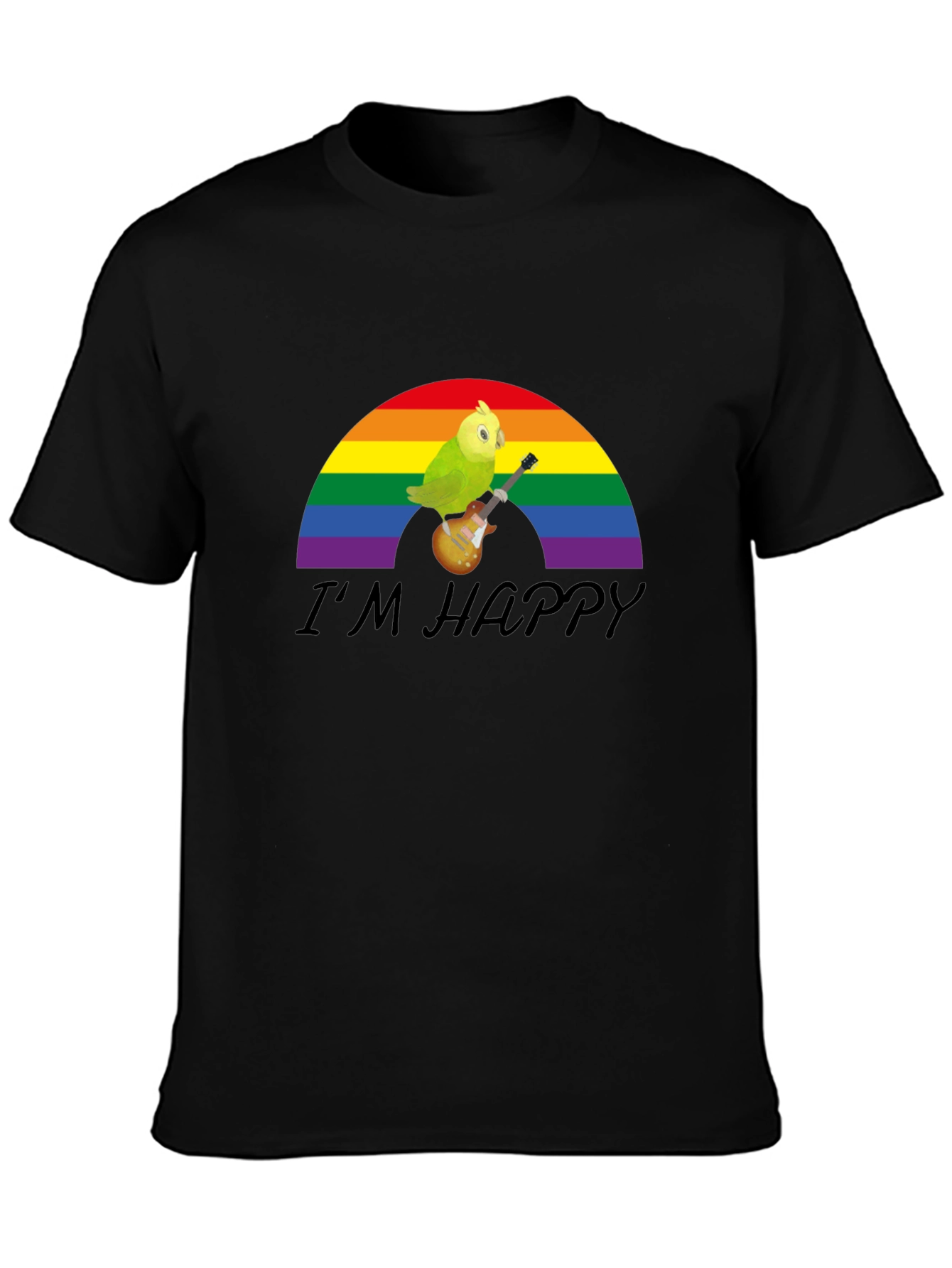 Im Happy Rainbow Parrot Guitar T-Shirt