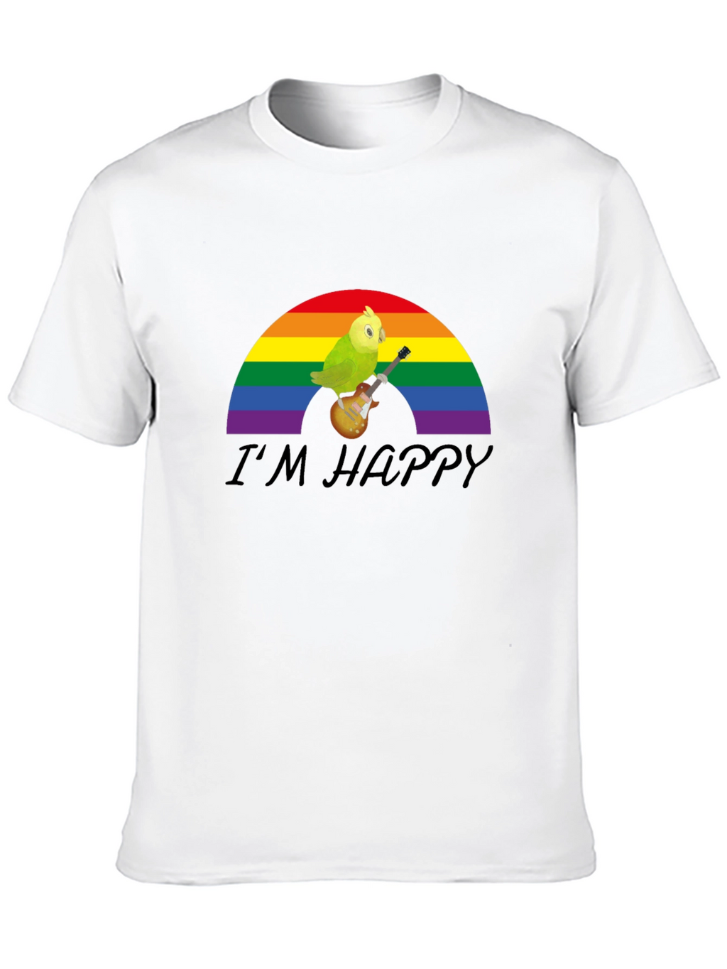 Im Happy Rainbow Parrot Guitar T-Shirt