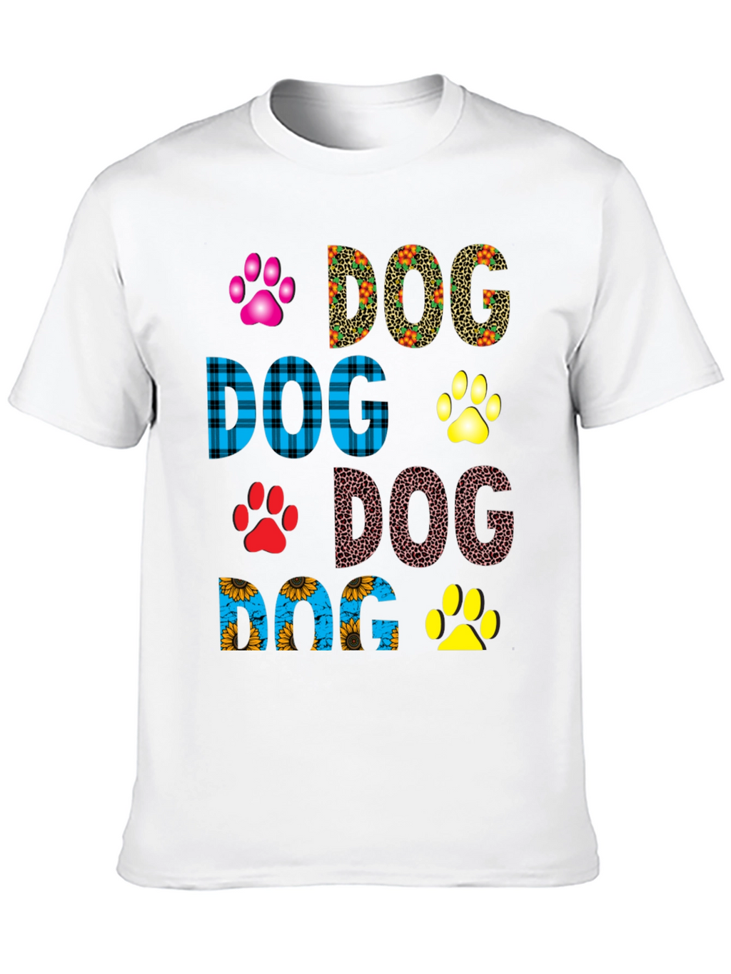 Dog Lover T-Shirt Paw Print Design Tee